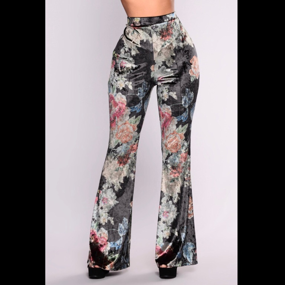 Jennine Velvet Floral Pants
